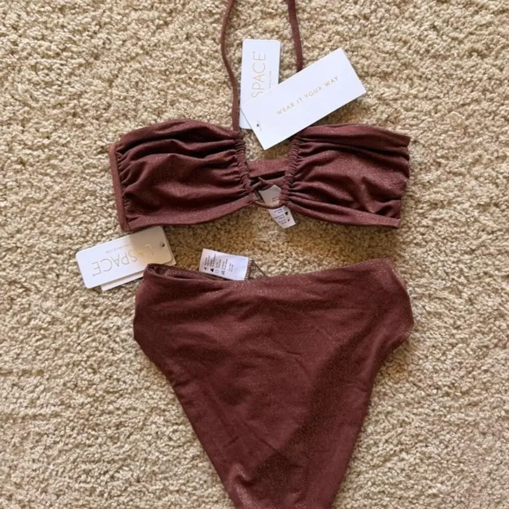 New L space brown bikini set xs/s